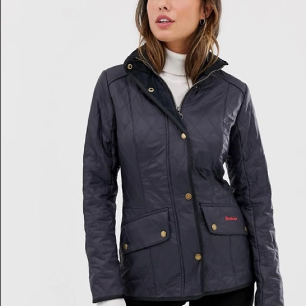 NWTs Barbour Cavalry Polarquilt Jacket. Navy. Sz. 4